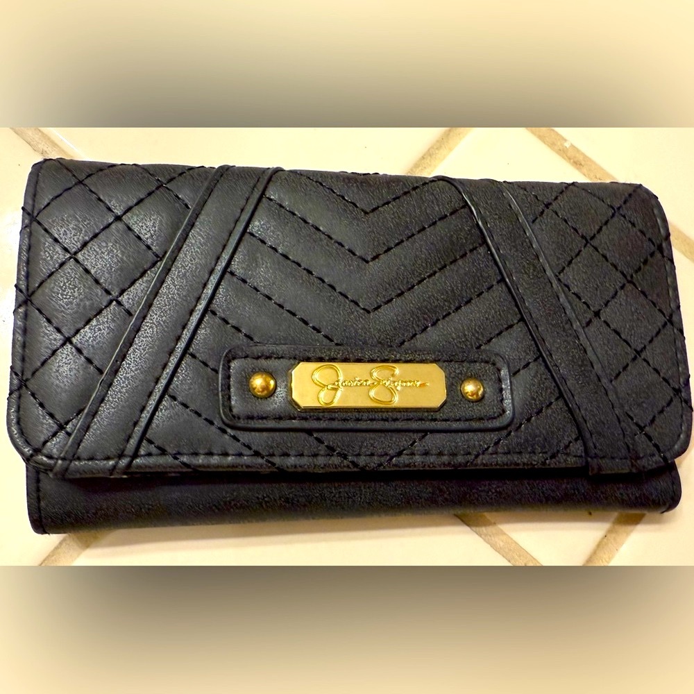 Jessica Simpson Black Quilted Wallet